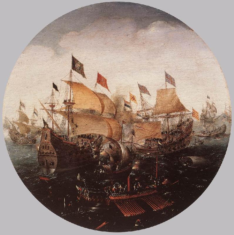 ANTHONISZ, Aert Sea Battle between Dutch and Spanish Boats oil painting image